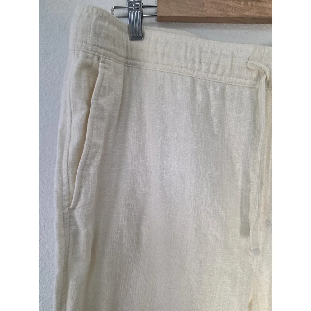Onia Men's Pants XL Off-White Casual Cotton Linen Resort Trousers Slacks